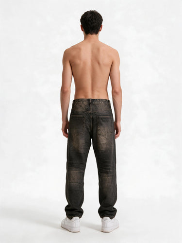 Jeans Sabbiati Caffè con Borchie Baggy – foto 3