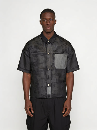 Camicia Jeans Spalmata Nero - Vietato Fumare
