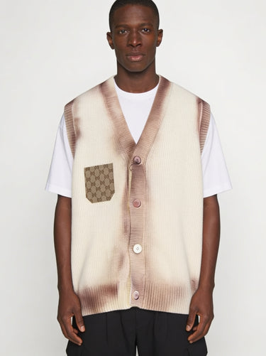 Cardigan Smanicato Painted - Vietato Fumare