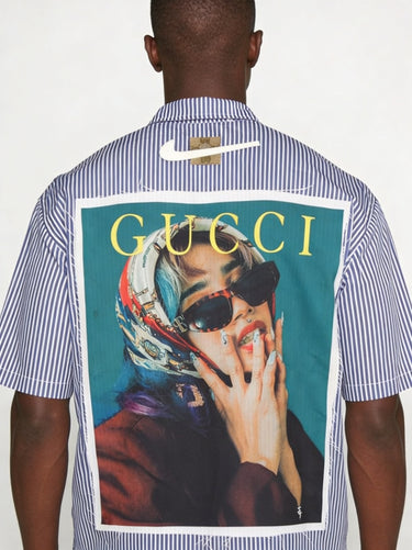 Camicia Righe Azzurre Manica Corta