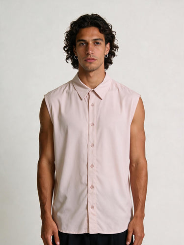 Camicia Oversize Rosa Tessuto Cascante