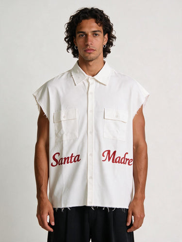 Camicia smanicata “Santa Madre” – White