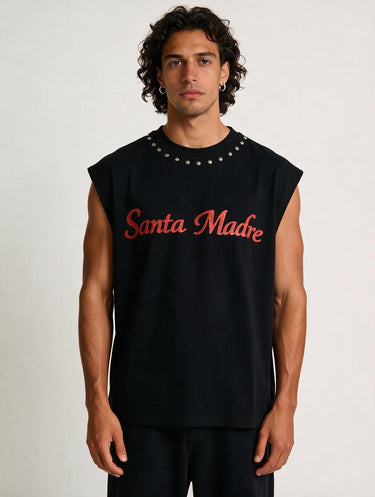 Canotta Minimal Oversize “Santa Madre” – Black