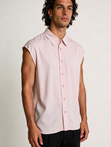 Camicia Oversize Rosa Tessuto Cascante