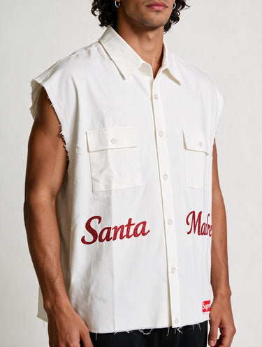 Camicia smanicata “Santa Madre” – White