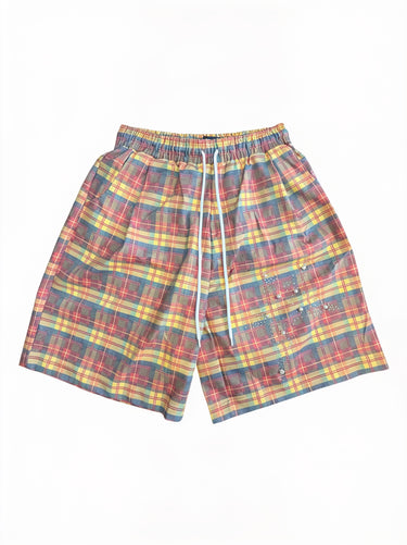 Bermuda Tartan Multicolor Effetto Vissuto