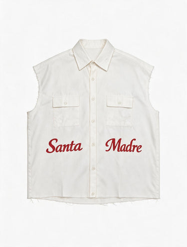 Camicia smanicata “Santa Madre” – White