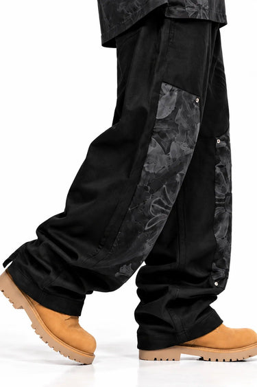 Pantalone Carpenter Black Circus Nero con Stampa Croci