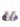 Sneaker Custom LV Bianca e Viola Sfumato con Lacci Brillantinati, paio vista posteriore