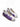 Sneaker Custom LV Bianca e Viola Sfumato con Lacci Brillantinati, paio di tre quarti